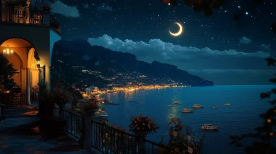 Amalfi Coast Night Scene