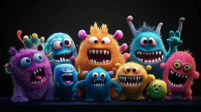 Colorful Funny Monsters