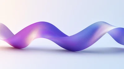 Minimalist Logo with Purple Gradient Ribbon