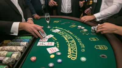 Bustling Blackjack Table