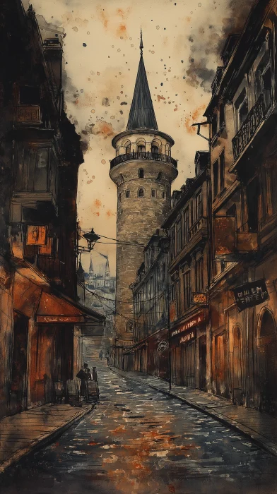 Istanbul Watercolor Illustration