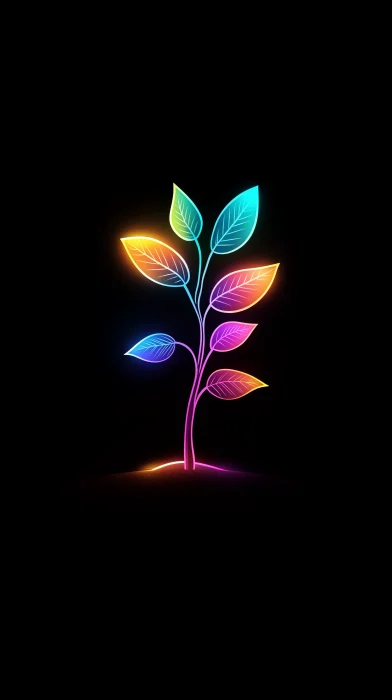 Neon Lighted Small Tree Sapling