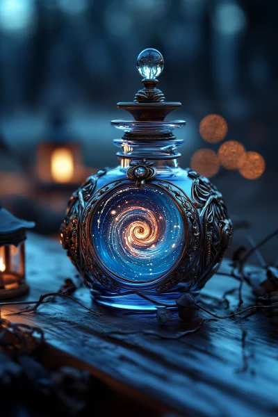 Beautiful Galaxy in Glass Bottle