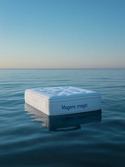 Blue Magic Box on White Mattress