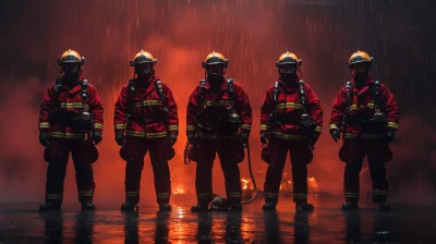 Panoramic View of Chinese Firefighters