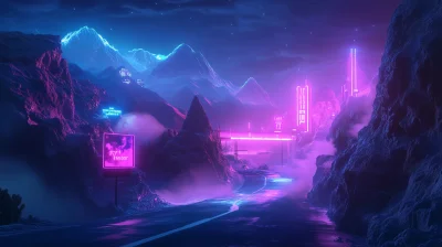 Neon Lights in the Mountains