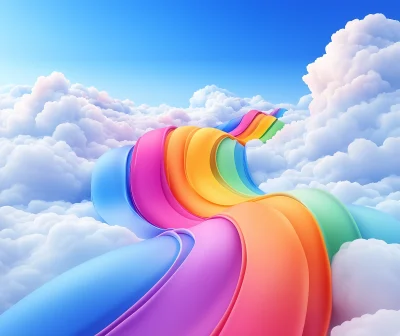 Colorful Ribbon in the Sky