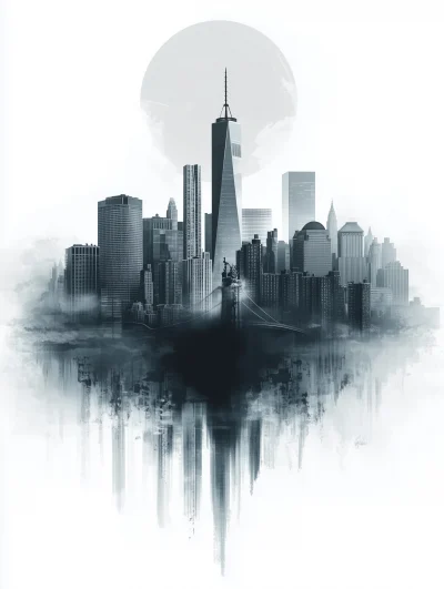 New York City Skyline Vector Illustration