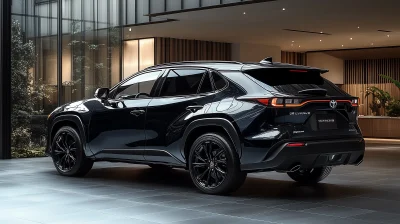 Black Compact Crossover SUV in Showroom