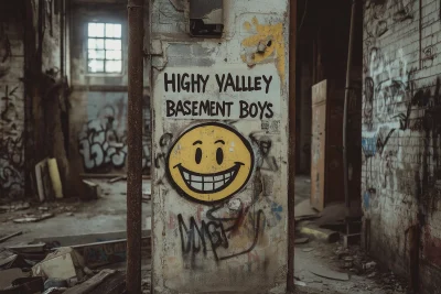 Graffiti Smiley in Basement