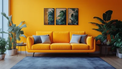 Yellow Color Palette in a Cozy Living Room