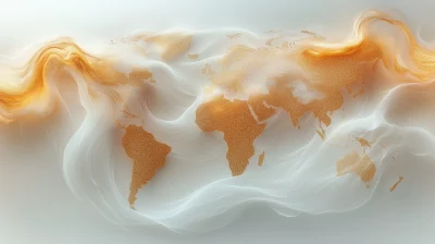 Golden Earth Map Abstract