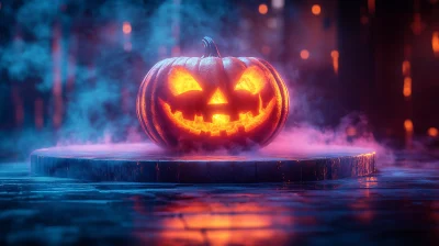 Halloween Podium 3D Illustration