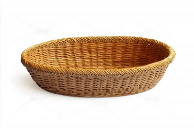 Woven basket on white background