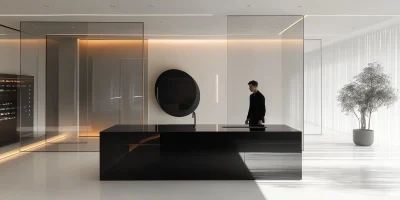 Minimalist Monochrome Office Space