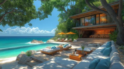 Modern Beach House Morning View