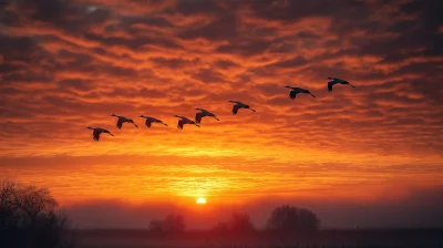 Sandhill Cranes at Sunset