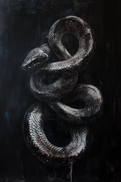 Tangled Snake Oil Painting