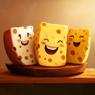 Cartoon Cheese Friends