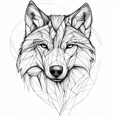 Wolf Lines Drawing