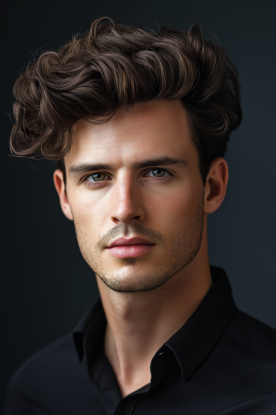 Curly Quiff Hairstyle Portrait