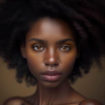 Serious Afro Woman Portrait