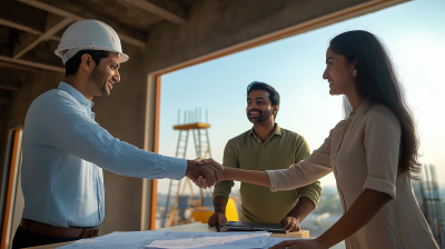 Dynamic Construction Site Scene in India