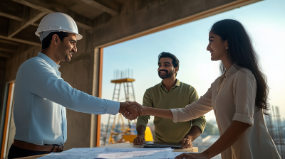 Dynamic Construction Site Scene in India