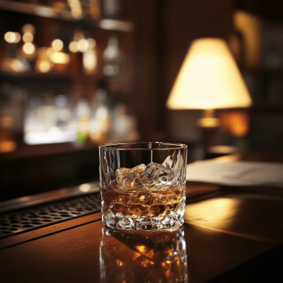 Whiskey Glass in Bar Setting