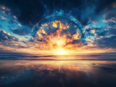 Sunset Clock at the Beach