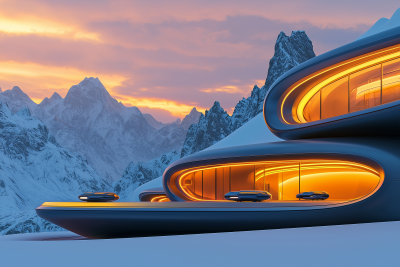 Futuristic Alpine Dawn