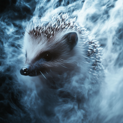 Hedgehog Sticker in a Thick Fog