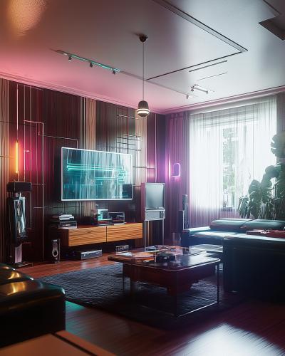 Cyberpunk Interior Design Room