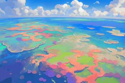 Colorful Coral Reef in Anime Style