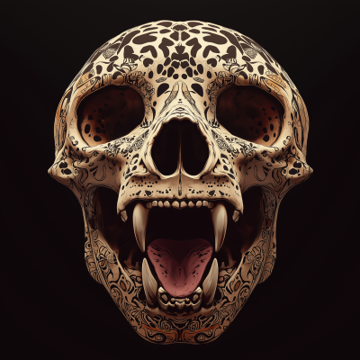 Tribal Jaguar Skull Illustration