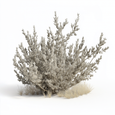 Sagebrush Plant on White Background