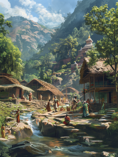 Vedic Period Indian Village