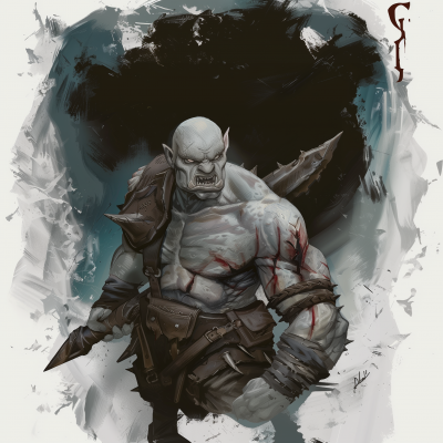 Pale Albino Orc in D&D Style