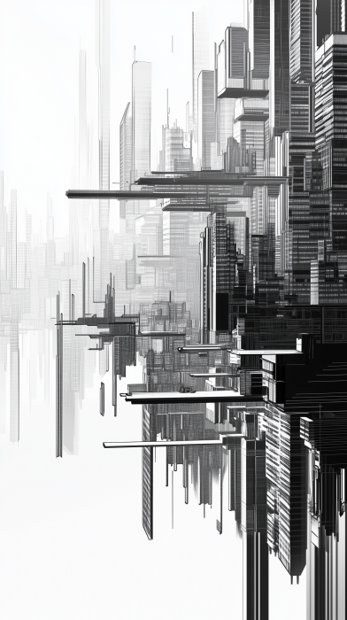 Abstract Cityscape Singline Design