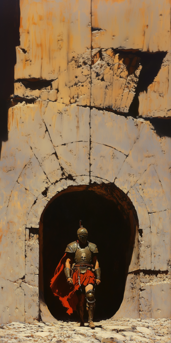 Roman Soldier Walking Out of Portal