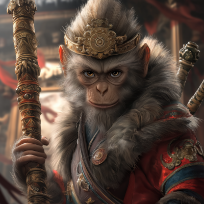 Photorealistic Monkey King Illustration