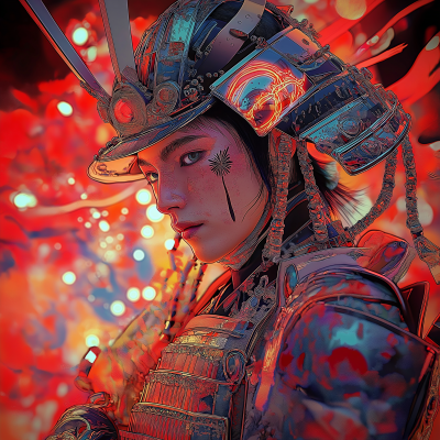 Cyber Deluxe Psychedelic Samurai