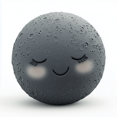 Cute 3D Moon Character