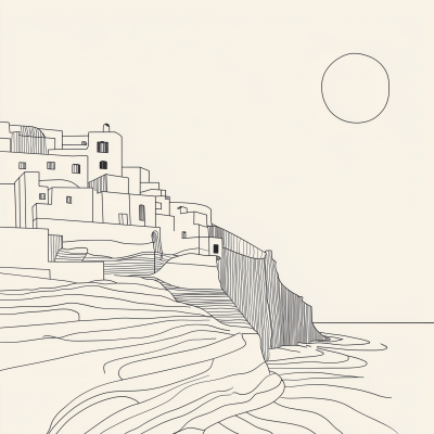 Ibiza Line Drawing