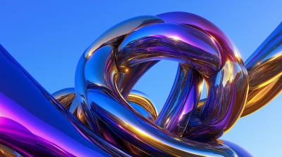 Interlocking Torus Abstract 3D Rendering