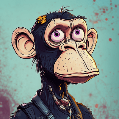 Cartoon Chimp in Comic Book Art Style