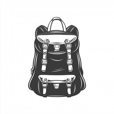 Monotone Camping Backpack Icon