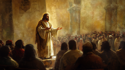 Jesus Speaking to Crowd