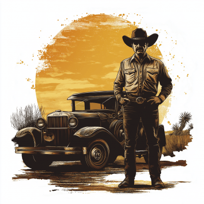 Cowboy Sheriff Tshirt Design