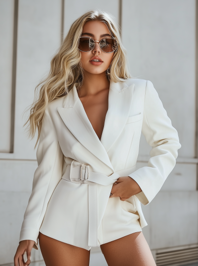 Fashionable White Blazer